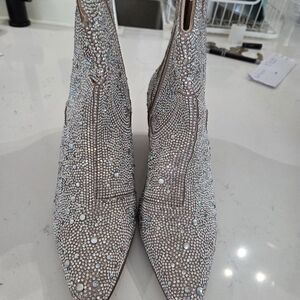 Matisse Silver Rhinestone Ankle Boots